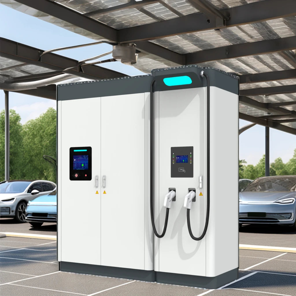 Solar Power ESS with EV Charger Integrated Solution 215kwh Backup Energy Storage 100kw DC Fast Car Charging Station off Grid