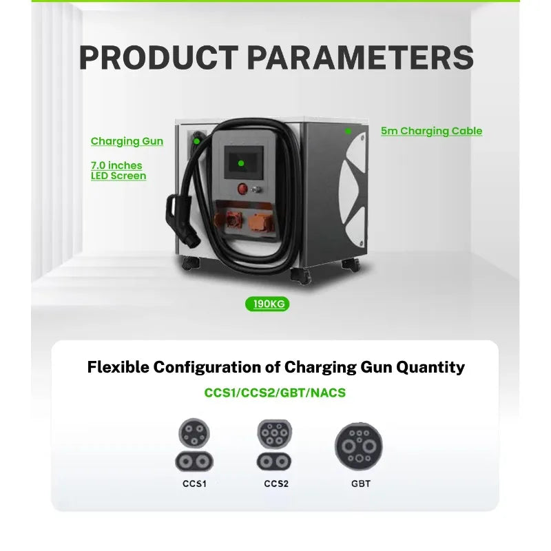 50A 20kW Electric Vehicle Charger Commercial Home Energy Storage Charging Pile DC Fast EV Public Charging Station