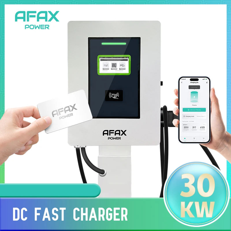 AFAX Solar Wall-mounted Smart EV Charger CCS2/GBT 30kw 40kw DC Fast Charging Station With Online Payment System