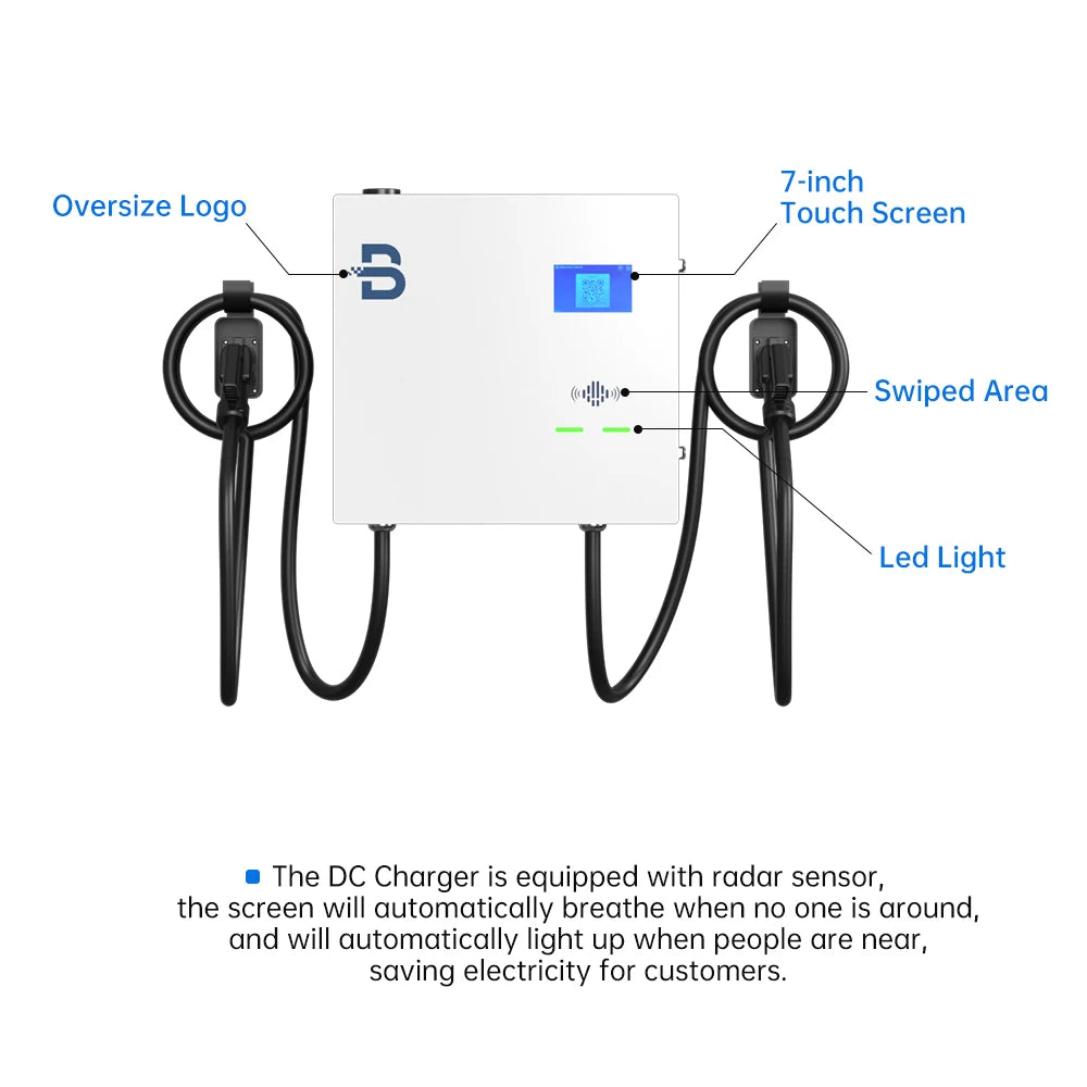 BENY Dual Gun Fast Wall Mount 40KW 60KW Home Electric Car Charger New Commercial Charger EV DC Fast Charging Station Wallbox