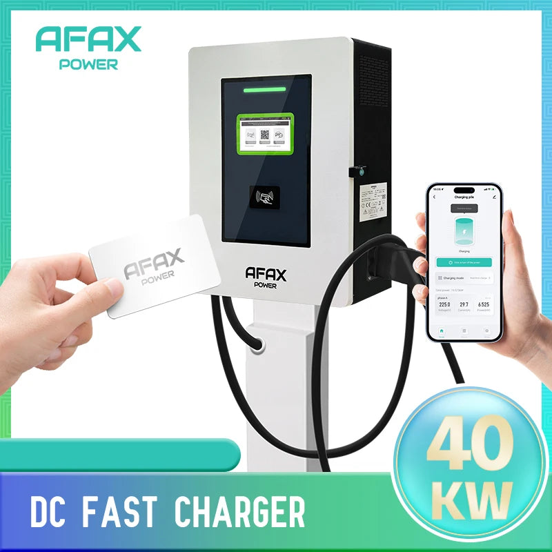AFAX Solar Wall-mounted Smart EV Charger CCS2/GBT 30kw 40kw DC Fast Charging Station With Online Payment System