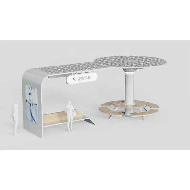 Smart Solar Bus Station LED Screen Light Box Wireless USB Charging