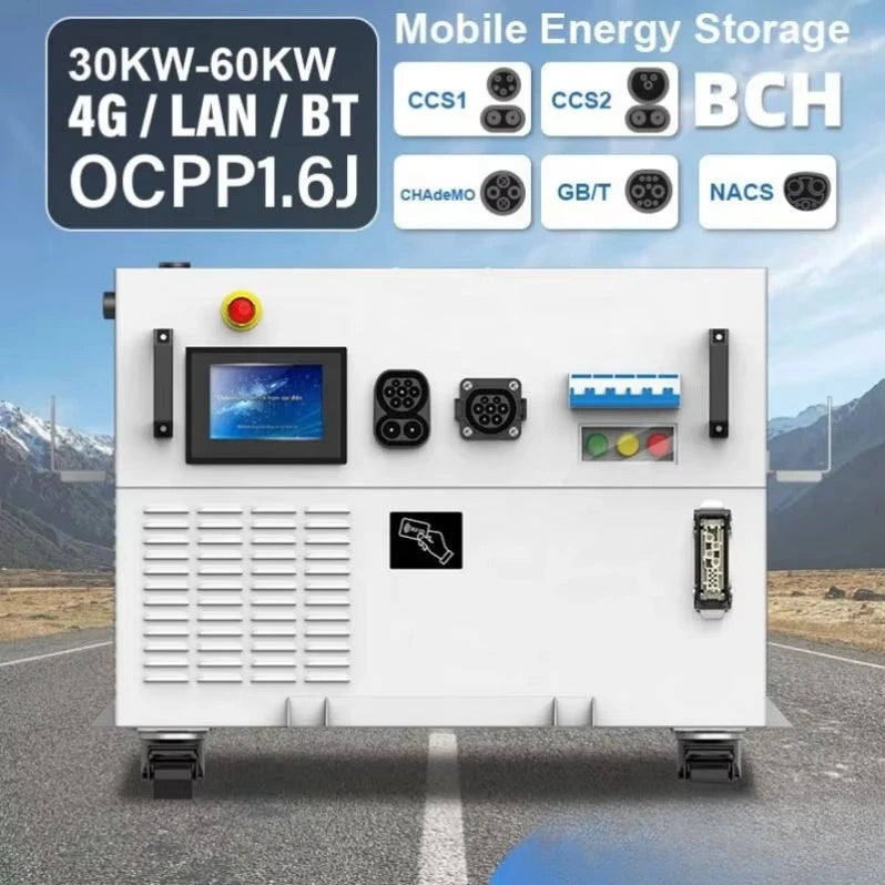 40kw 40kwh Mobile Energy Storage Ev Car Power Bank Charging Station Portable Power Station for Electric Car