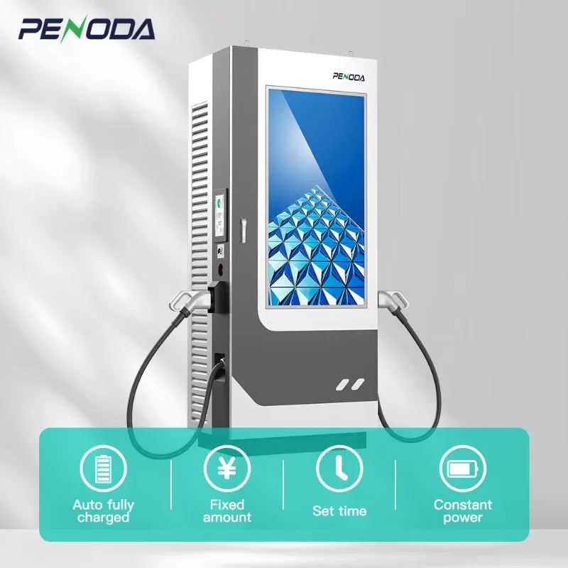 PENODA 55-Inch Advertising DC EV Charger 60KW-240kw CCS/GBT EV Charger Electric Vehicle Charger Fast EV DC Charging Station